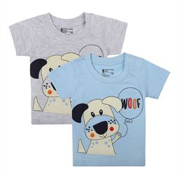 Bodycare Kids Boys Pack Of 2 Blue & Grey Printed Cotton T-shirt-20