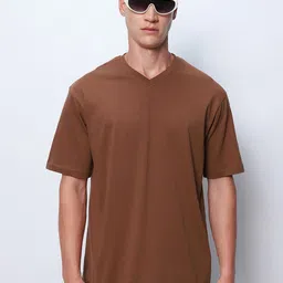 Bewakoof V-Neck Pure Cotton Oversized Casual T-Shirt-image-72