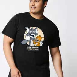 Bewakoof Merchendise Men Tom & Jerry Graphic Printed Plus Size T-shirt-image-94