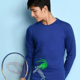 NUSYL Boys Blue Typography T-shirt-image-74