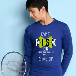 NUSYL Boys Blue Colourblocked T-shirt-image-43