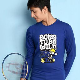 NUSYL Boys Blue Typography Printed T-shirt-image-72