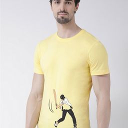 Friskers Men Yellow Typography Printed T-shirt-image-51