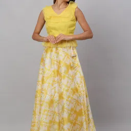 NEUDIS Tie & Dye Printed Maxi Flared Skirt-30