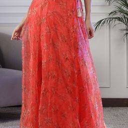 NEUDIS Women Floral Printed Flared Maxi Skirt-image-89