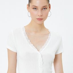 Koton Striped V-Neck Crop Top-image-87