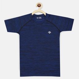 CHIMPRALA Girls Blue Raglan Sleeves Running T-shirt-image-1