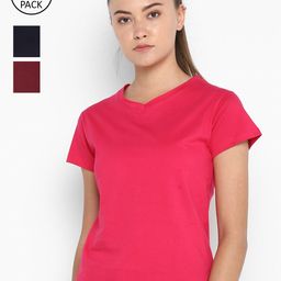 appulse Women Pack of 3 V-Neck Slim Fit Running T-shirt-picture-22