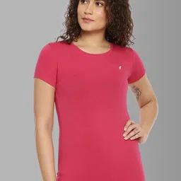 Feather Soft Elite Women Pink Slim Fit Running T-shirt-image-2