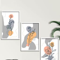 SAF White & Grey 3 Pieces Framed Painting Wall Art-image-18