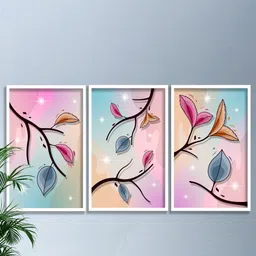 SAF White & Pink 3 Pieces Framed Wall Art-11
