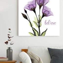 Art Street White & Purple Believe Floral Canvas Painted Wall Art-image-72