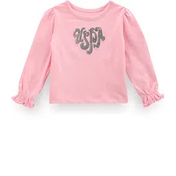 U.S. Polo Assn. Kids Girls Sequinned Embellished Pure Cotton T-shirt-image-37