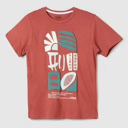 max Boys Typography Printed Applique T-shirt-image-82
