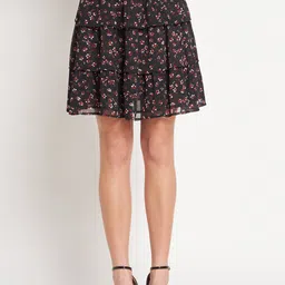 CHARMGAL Floral Printed Flared Skirt-image-37