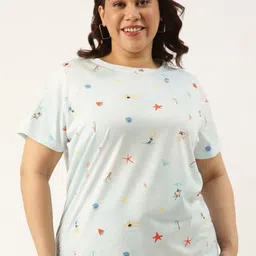 MARCA Bold Women Plus Size Conversational Printed Sublimation T-shirt-17