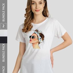 CHOZI Pack of 2 Graphic Printed Round Neck Cotton T-shirts-picture-17