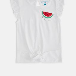 Pantaloons Baby Girls White & Red Printed T-shirt-picture-48