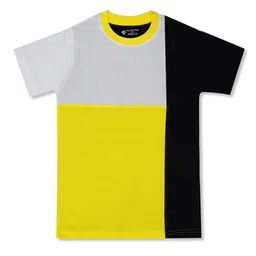 Silver Fang Boys Black & Yellow Colourblocked T-shirt-image-76