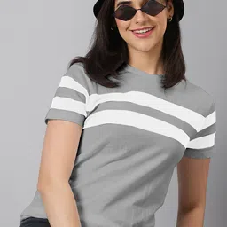 AUSK Colourblocked Round Neck Regular Fit T-shirt-image-51