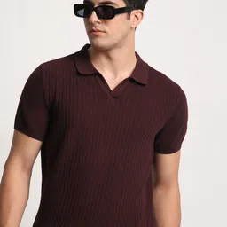 THE BEAR HOUSE Men Striped Regular Fit Cotton Polo Collar T-Shirt-image-63