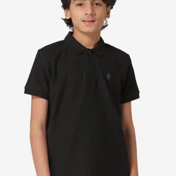 Red Tape Boys Black Solid Polo Collar T-shirt-image-57