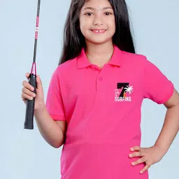 NUSYL Girls Printed Polo Collar T-shirt-image-46