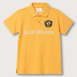 Blue Giraffe Boys Embroidered Polo Collar Pure Cotton T-shirt-image-37