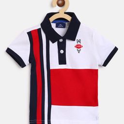 Chicco Boys White colourblock Polo Collar T-shirt-29