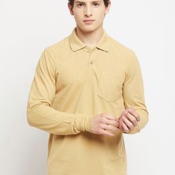 Adobe Men Beige Polo Collar T-shirt-image-63