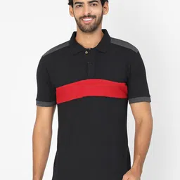 Kalt Striped Polo Collar T-shirt-image-17