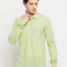 Adobe Men Green Polo Collar T-shirt-image-12