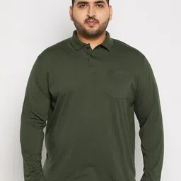 Adobe Men Plus Size Cotton Solid Polo Collar T-shirt-image-36