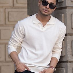Powerlook Men Solid Shirt Collar Pure Cotton Sweatshirt-image-31