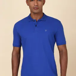 Allen Solly Men Solid Polo Collar Cotton T-shirt-image-85