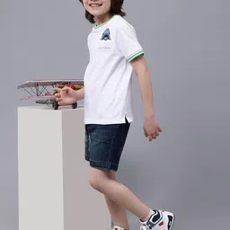 One Friday Boys Polo Collar Pure Cotton T-shirt-image-71