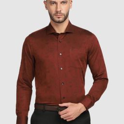 Blackberrys Men Maroon Slim Fit Floral Printed Formal Cotton Shirt-image-19