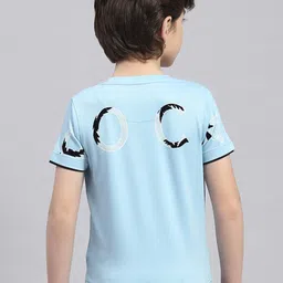 Monte Carlo Boys Round Neck Short Sleeves Typographic Printed T-shirt-image-86