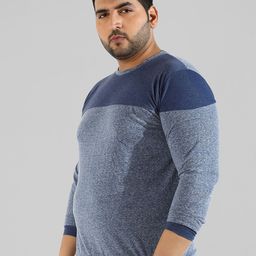 Instafab Plus Men Plus Size Flex Colourblocked Cotton T-shirt-61