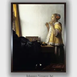 The Art House Black Young Woman with a Pearl Necklace Wooden Painting Wall Art-image-49