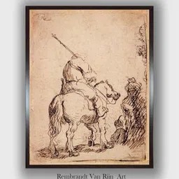 The Art House Black The Turbaned Soldier on Horseback Painting  Wall Art-image-84