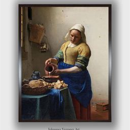 The Art House The Milkmaid By Johannes Vermeer Wood Wall Art Painting-image-88