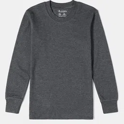 Jockey Kids Charcoal Grey Solid Slim Fit Combed Cotton Stay Fresh Thermal T-shirt-51
