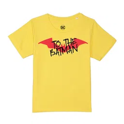 DC by Wear Your Mind Boys Yellow & Black Typography Batman Printed T-shirt-image-84