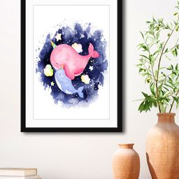 999Store White & Pink Dolphin HD Printed Framed Wall Art-28