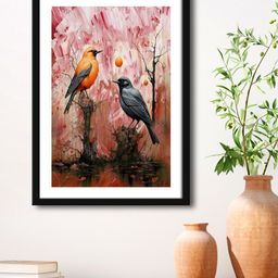 999Store Pink & Black Printed Framed Wall Art-24