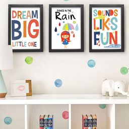 TIED RIBBONS Set of 3 White & Red Quotes Printed Poster Framed Wall Art-14