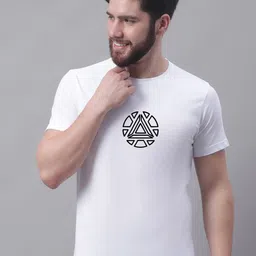 Friskers Geometric Printed Round Neck Cotton T-shirt-image-25