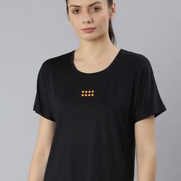 MKH Women Black Dri-FIT Applique Sports T-shirt-image-18