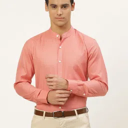 SOJANYA Men Peach-Coloured Semi Fit Formal Shirt-60